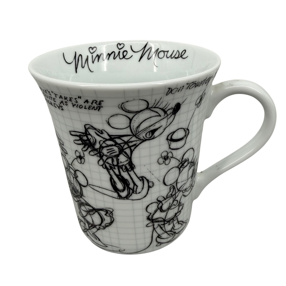 Disney Sketchbook Mug Minnie Mouse White Black Excellent Animator Sketches 1937